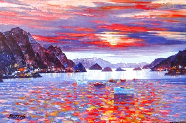 Amalfi Sunset - Heavily Embellished Giclee on Canvas 2010 - France Limited Edition Print by Howard Behrens