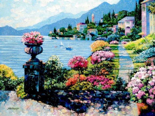 Varenna Morning Embellished - Italy Limited Edition Print by Howard Behrens