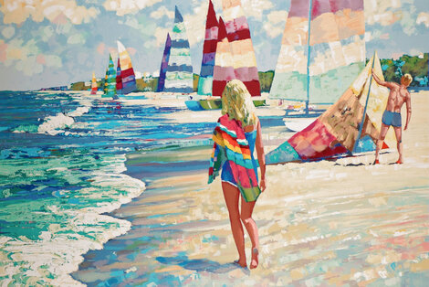 Luminous Beach - Huge Serigraph Limited Edition Print - Howard Behrens