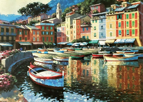 Portofino Harbor 2007 - Italy Limited Edition Print - Howard Behrens