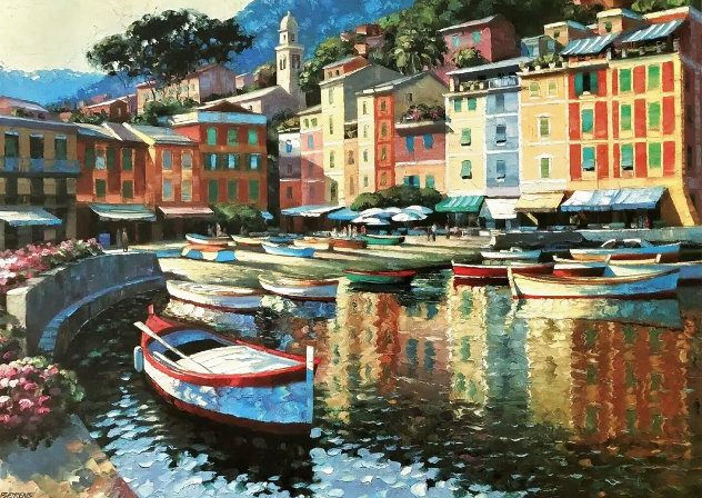 Portofino Harbor 2007 - Italy Limited Edition Print by Howard Behrens