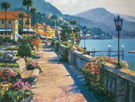 Bellagio Promenade 1991 - Huge - Italy Limited Edition Print - Howard Behrens