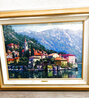 Reflections of Lake Como 2000 - Framed Embellished Lithograph on Canvas - Huge - Italy Limited Edition Print by Howard Behrens - 1