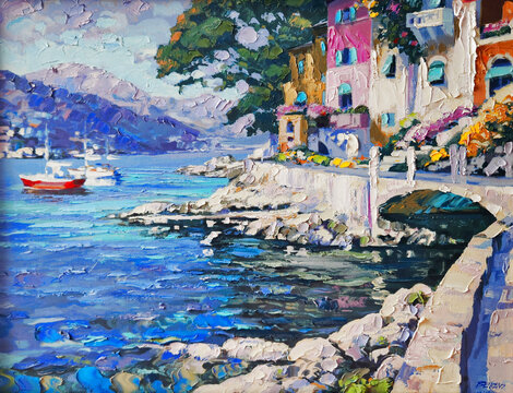 Entebbe - Framed Embellished Lithograph on Canvas - Uganda Limited Edition Print - Howard Behrens