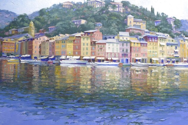 Portofino 56x78 - Oil on Canvas - Huge Mural Size - Italy by Howard Behrens