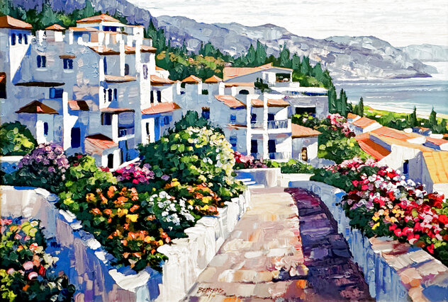 Isle of Capri 1995 -  46x56 -  Huge Framed Serigraph - Italy by Howard Behrens