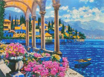 Villa on Lake Como, Italy Embellished Limited Edition Print - Howard Behrens Villa on Lake Como, Italy Embellished Limited Edition Print - Howard Behrens