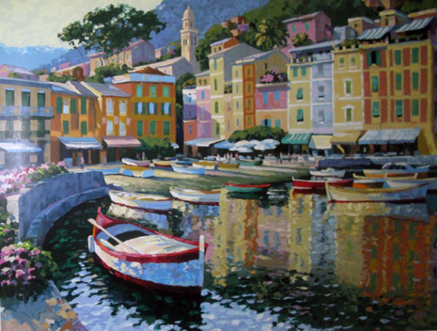 Portofino Harbor, Italy AP 1992 - Huge Limited Edition Print by Howard Behrens Portofino Harbor, Italy AP 1992 - Huge Limited Edition Print by Howard Behrens