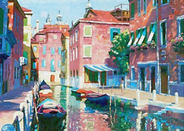 Venetian Canal, Italy 1990  Huge Limited Edition Print - Howard Behrens