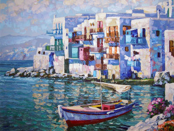 Mykonos, Greece Embellished 1992 Limited Edition Print - Howard Behrens Mykonos, Greece Embellished 1992 Limited Edition Print - Howard Behrens