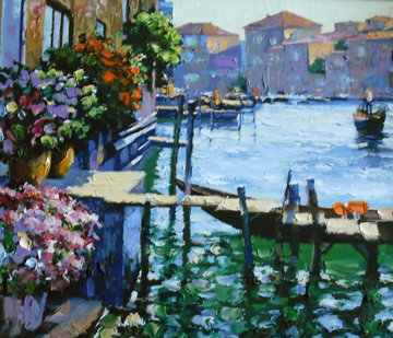 Arched Bridge, Gondoliers, Grand Canal, Afternoon Sun - Venice Suite of 4 Limited Edition Print - Howard Behrens Arched Bridge, Gondoliers, Grand Canal, Afternoon Sun - Venice Suite of 4 Limited Edition Print - Howard Behrens
