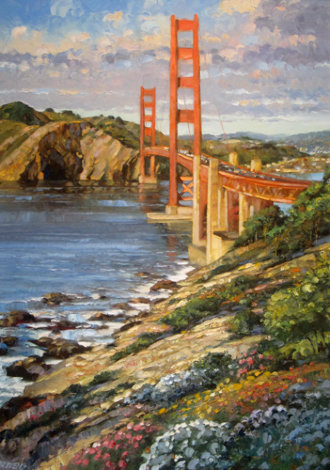 Golden Gate Bridge, San Franciso, Ca  49x36 Original Painting - Howard Behrens