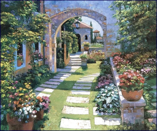 Villa Cipriani 2000 Embellished - Huge - Italy Limited Edition Print by Howard Behrens