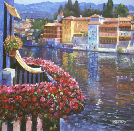 Lakeside Balcony 2011  Embellished Limited Edition Print - Howard Behrens
