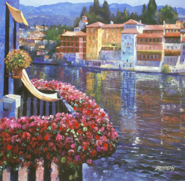 Lakeside Balcony 2011  Embellished Limited Edition Print by Howard Behrens