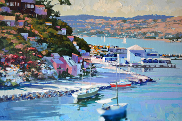 Sausalito AP 1989 (California) - Framed Serigraph on Canvas by