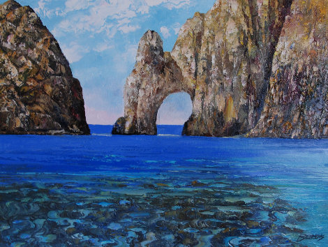 Los Arcos - Cabo San Lucas 2006 33x43 Huge Original Painting - Howard Behrens