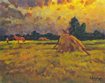 Red Horse 1981 17x22 Original Painting - Vasily Belikov Red Horse 1981 17x22 Original Painting - Vasily Belikov