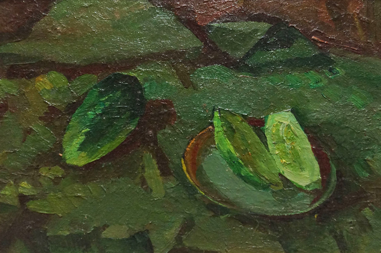 Still Life With Cucumbers 1980 22x29 Original Painting by Vasily Belikov