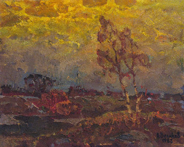 Warm Evening 1982 15x19 Original Painting - Vasily Belikov Warm Evening 1982 15x19 Original Painting - Vasily Belikov
