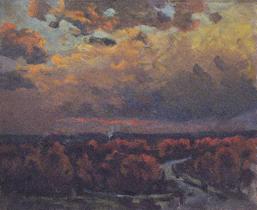 Purple Clouds 16x19 Original Painting - Vasily Belikov