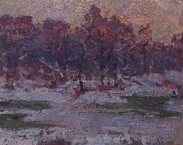 Winter Forest 1982 14x17 Original Painting - Vasily Belikov Winter Forest 1982 14x17 Original Painting - Vasily Belikov
