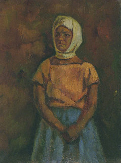 Girl's Portrait 1979 15x11 Original Painting - Vasily Belikov