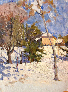 Winter Day 1979 12x9 Original Painting - Vasily Belikov Winter Day 1979 12x9 Original Painting - Vasily Belikov