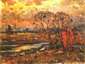 Spring Evening 1980 18x24 Original Painting - Vasily Belikov Spring Evening 1980 18x24 Original Painting - Vasily Belikov
