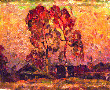 Birches 1985 16x19 Original Painting - Vasily Belikov Birches 1985 16x19 Original Painting - Vasily Belikov