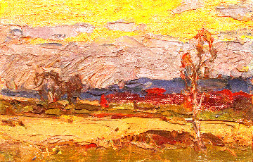 Warm Summer Evening 1979 6x10 Original Painting - Vasily Belikov Warm Summer Evening 1979 6x10 Original Painting - Vasily Belikov