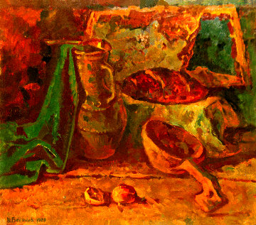 Still Life With a Jug 1979 27x31 Original Painting - Vasily Belikov Still Life With a Jug 1979 27x31 Original Painting - Vasily Belikov