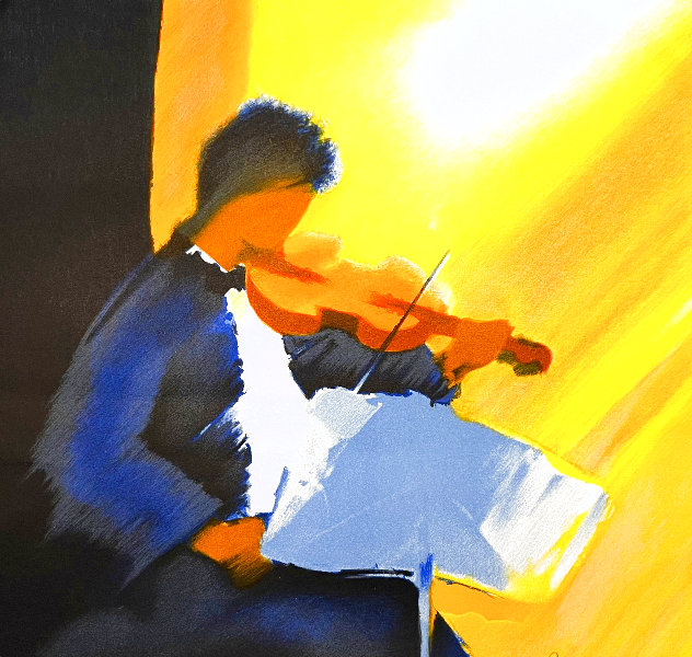 Violiniste Bleu 2004 Limited Edition Print by Emile Bellet