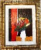 Untitled Floral 2003 19x16 - Signed Twice Original Painting by Emile Bellet - 1