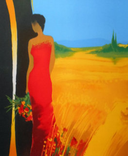 Untitled (Lady in Red Dress) 2000 Embellished Limited Edition Print - Emile Bellet Untitled (Lady in Red Dress) 2000 Embellished Limited Edition Print - Emile Bellet