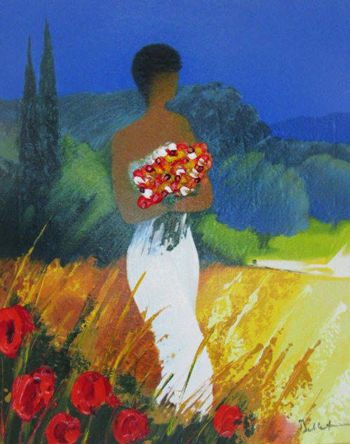 Promenade Provencal Embellished 2003 Limited Edition Print by Emile Bellet