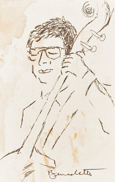 Untitled Musician Drawing 5x3 Drawing by Tony Bennett