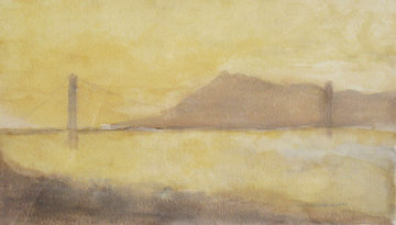 Foggy Morning in San Francisco Watercolor 1999 19x22 Watercolor - Tony Bennett Foggy Morning in San Francisco Watercolor 1999 19x22 Watercolor - Tony Bennett