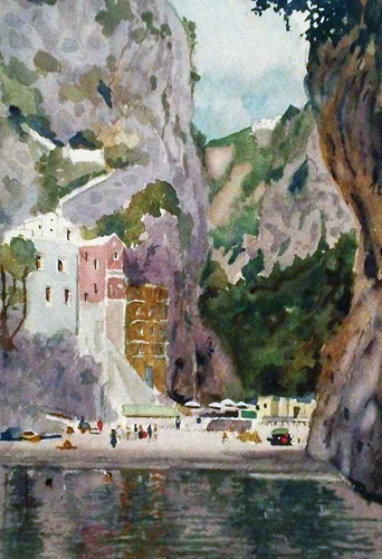 Amalfi Coast Watercolor 2004 By Tony Bennett