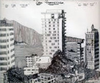 O Solo Mio on the Scene - Powell St. San Francisco Drawing 18x24 Works on Paper (not prints) by Tony Bennett - 2 O Solo Mio on the Scene - Powell St. San Francisco Drawing 18x24 Works on Paper (not prints) by Tony Bennett - 2