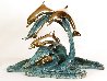 Dolphin Tides Bronze Sculpture 1990 12 in Sculpture by Terrie Bennett - 1