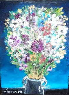 Flowers 1990 20x16 Original Painting - Yosl Bergner Flowers 1990 20x16 Original Painting - Yosl Bergner