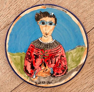 Girl with a Branch Ceramic Plate 1990 Other - Yosl Bergner