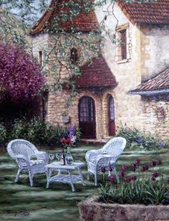 Lyon Chateau 2002 54x44 Original Painting - Stephen Bergstrom Lyon Chateau 2002 54x44 Original Painting - Stephen Bergstrom