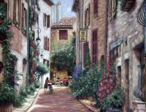 Bella Villagio 2002 50x41 Huge - Italy Original Painting - Stephen Bergstrom