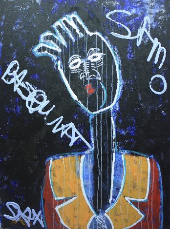 Basquiat 2018 48x36 - Huge Original Painting - Sax Berlin