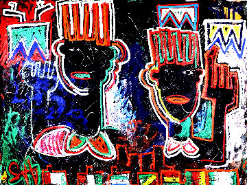 Wise Up We All From Africa 2019 36x48 Super Huge Original Painting - Sax Berlin Wise Up We All From Africa 2019 36x48 Super Huge Original Painting - Sax Berlin
