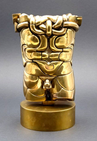 Goliath Puzzle Brass Sculpture 1968 10 in Sculpture - Miguel Ortiz Berrocal