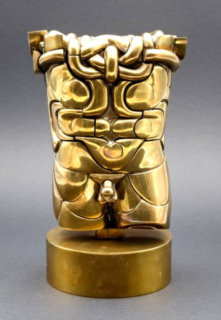Goliath Puzzle Brass Sculpture 1968 10 in Sculpture by Miguel Ortiz Berrocal