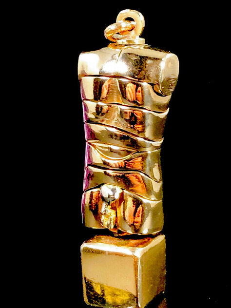 Goliath Puzzle Brass Sculpture 1968 10 in by Miguel Ortiz Berrocal